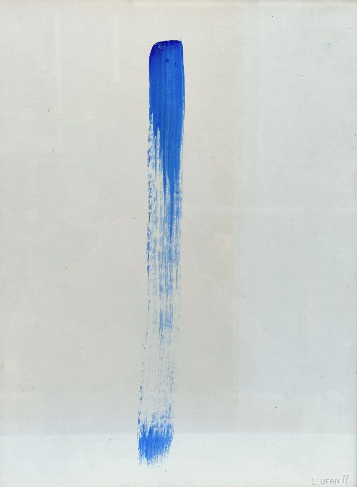 Lee Ufan (possibly by his hand): work on paper 'blue brush stroke'