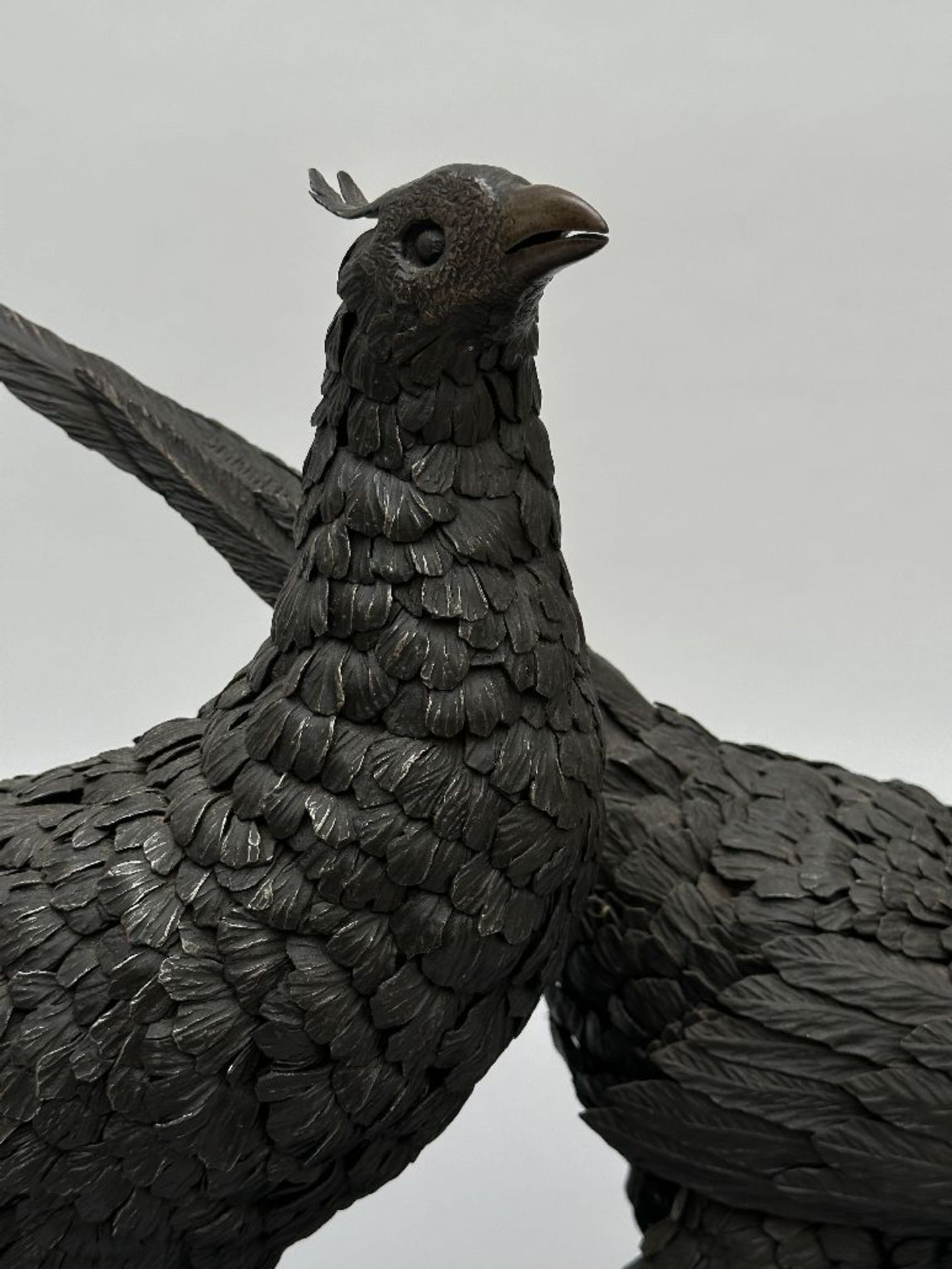 G. Mahieu: sculpture in wrought iron 'two pheasants' - Image 3 of 5