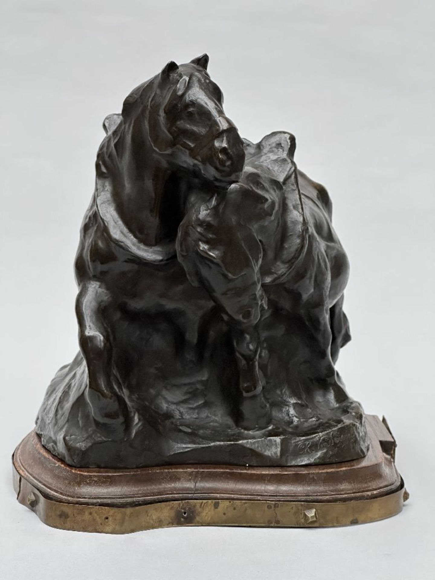 Domien Ingels: sculpture in bronze 'draft horses' (foundry Vindevogel) - Image 7 of 9