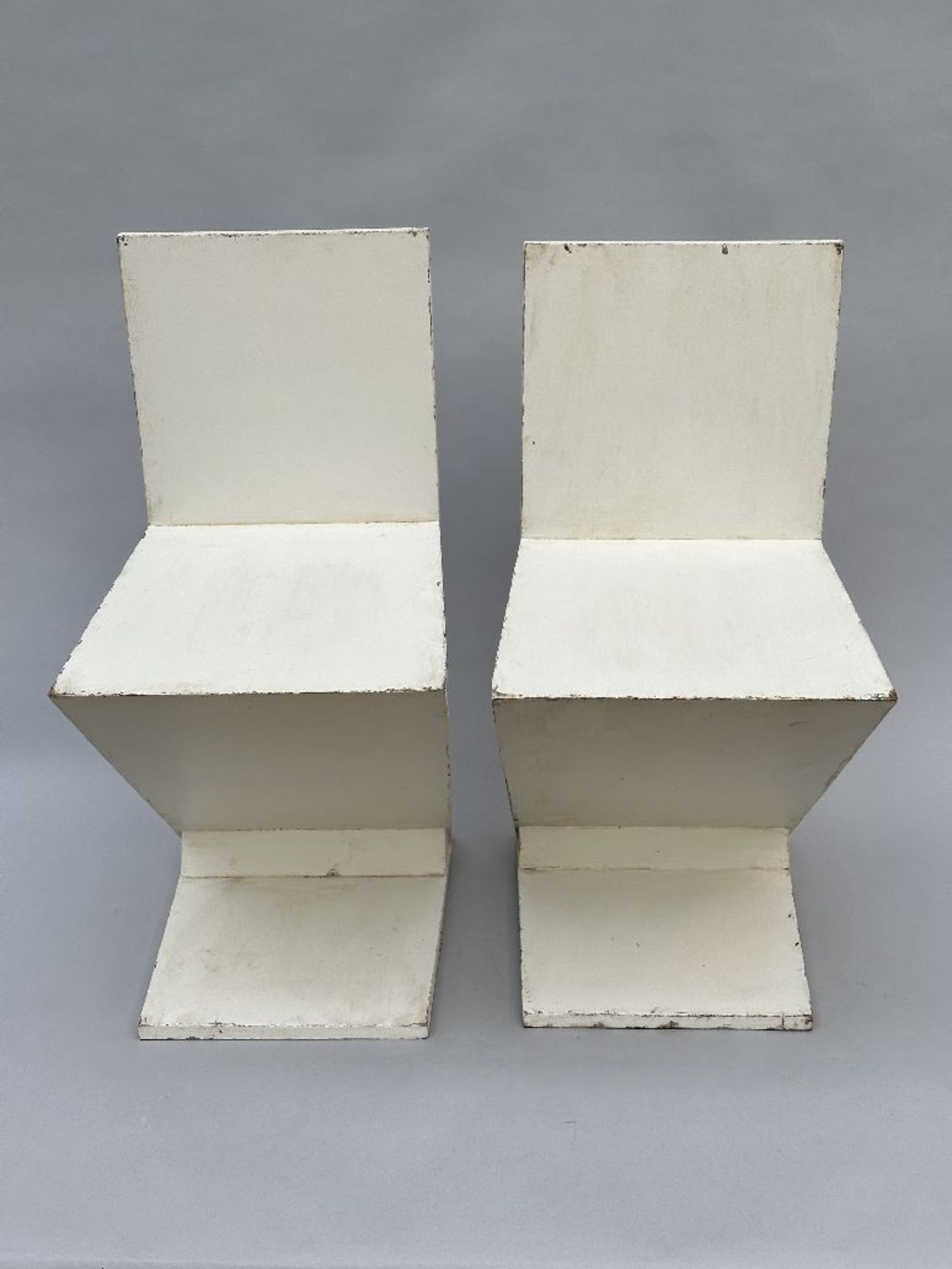 Gerrit Rietveld (copy after): two zig-zag chairs - Image 3 of 7