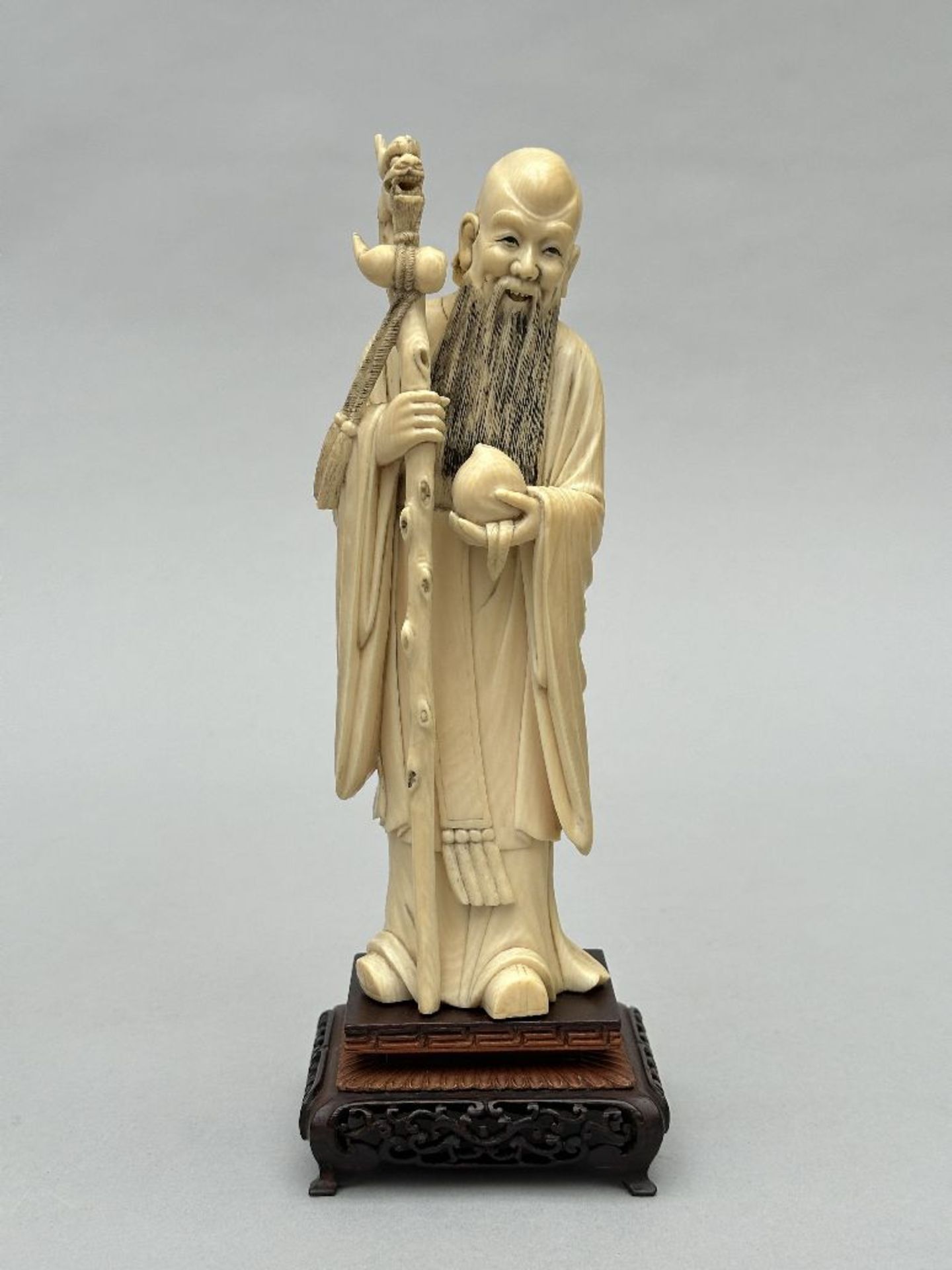 Three Chinese statues 'Fu Lu Shou', circa 1900 - Image 9 of 9