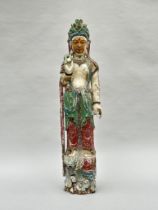 Chinese Guanyin in polychromed wood (*)