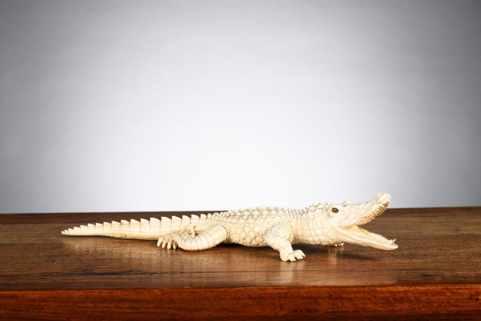 A Japanese okimono 'crocodile', Meiji period