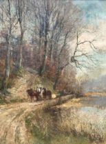 Alfred Bastien 1927: a large painting (o/d) 'view of la Cambre forest'