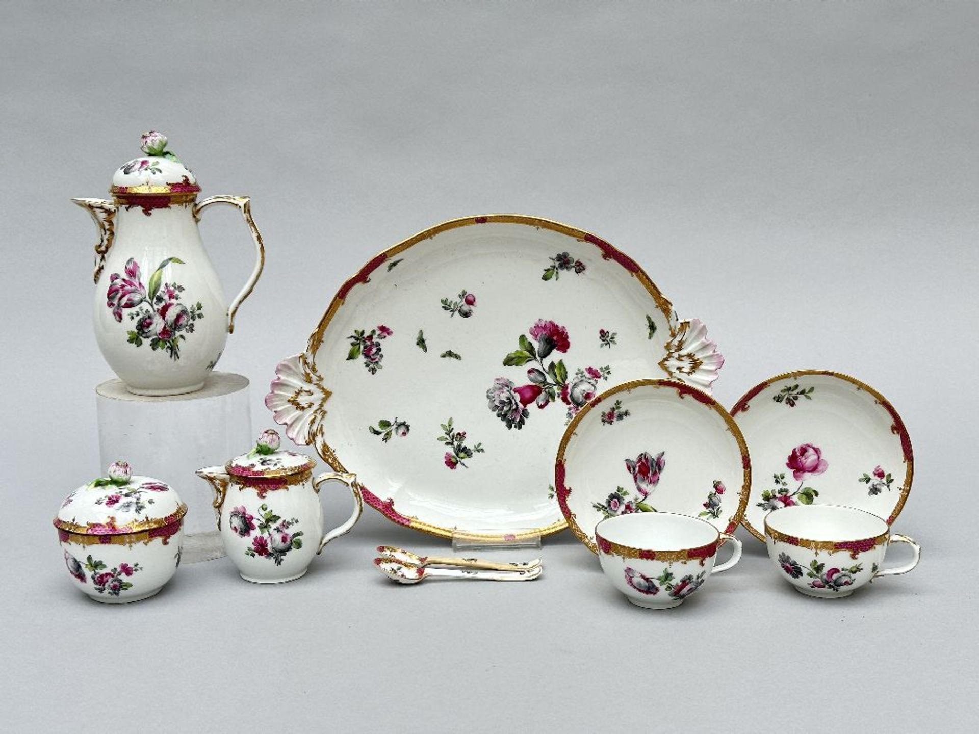 Case with a Meissen porcelain coffee set, 19th century (*) - Image 8 of 9