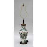 Vase in Chinese famille verte porcelain, mounted as a lamp (*)