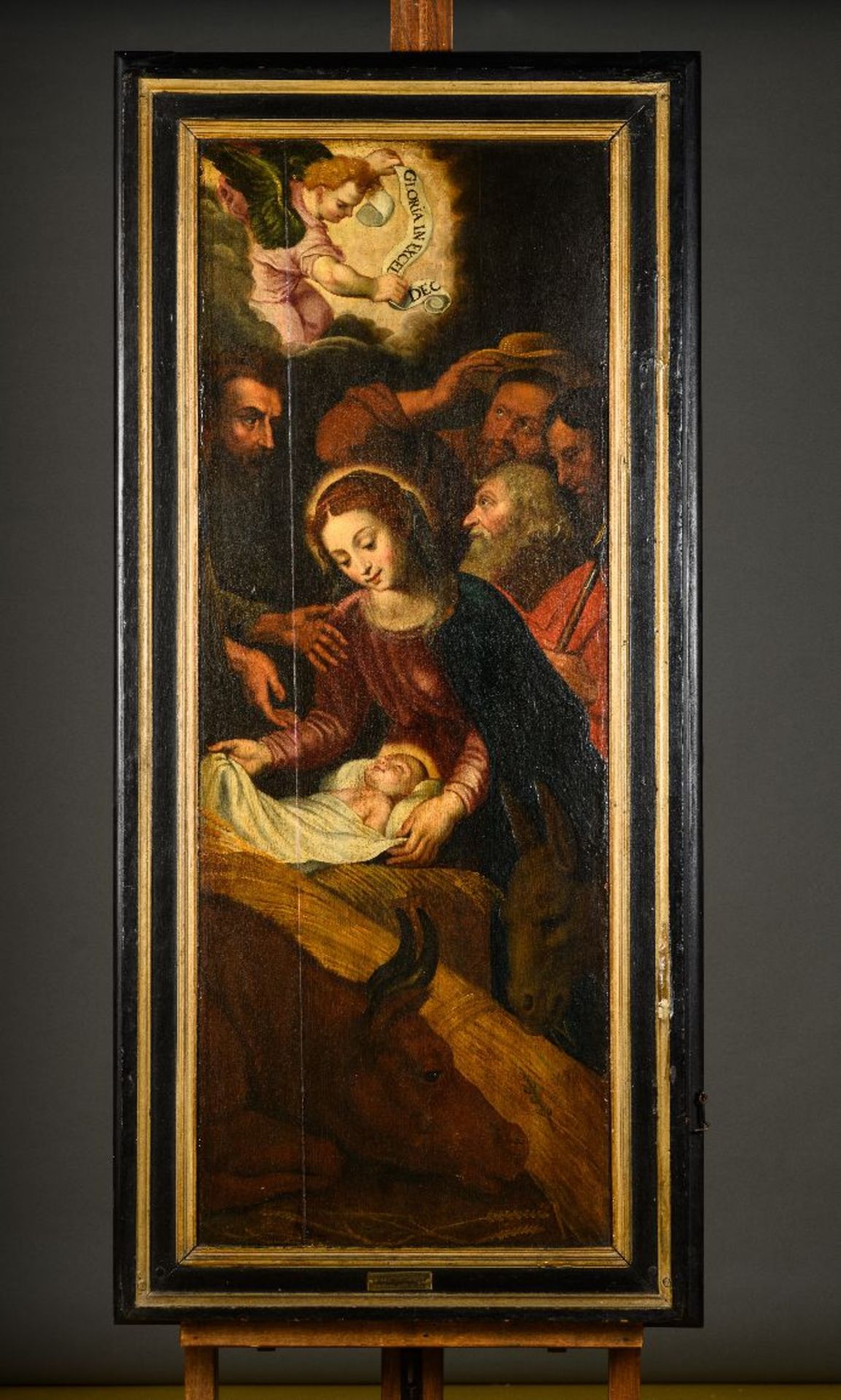 Side panel of a triptych 'Nativity and grisaille', 17th century - Image 2 of 9