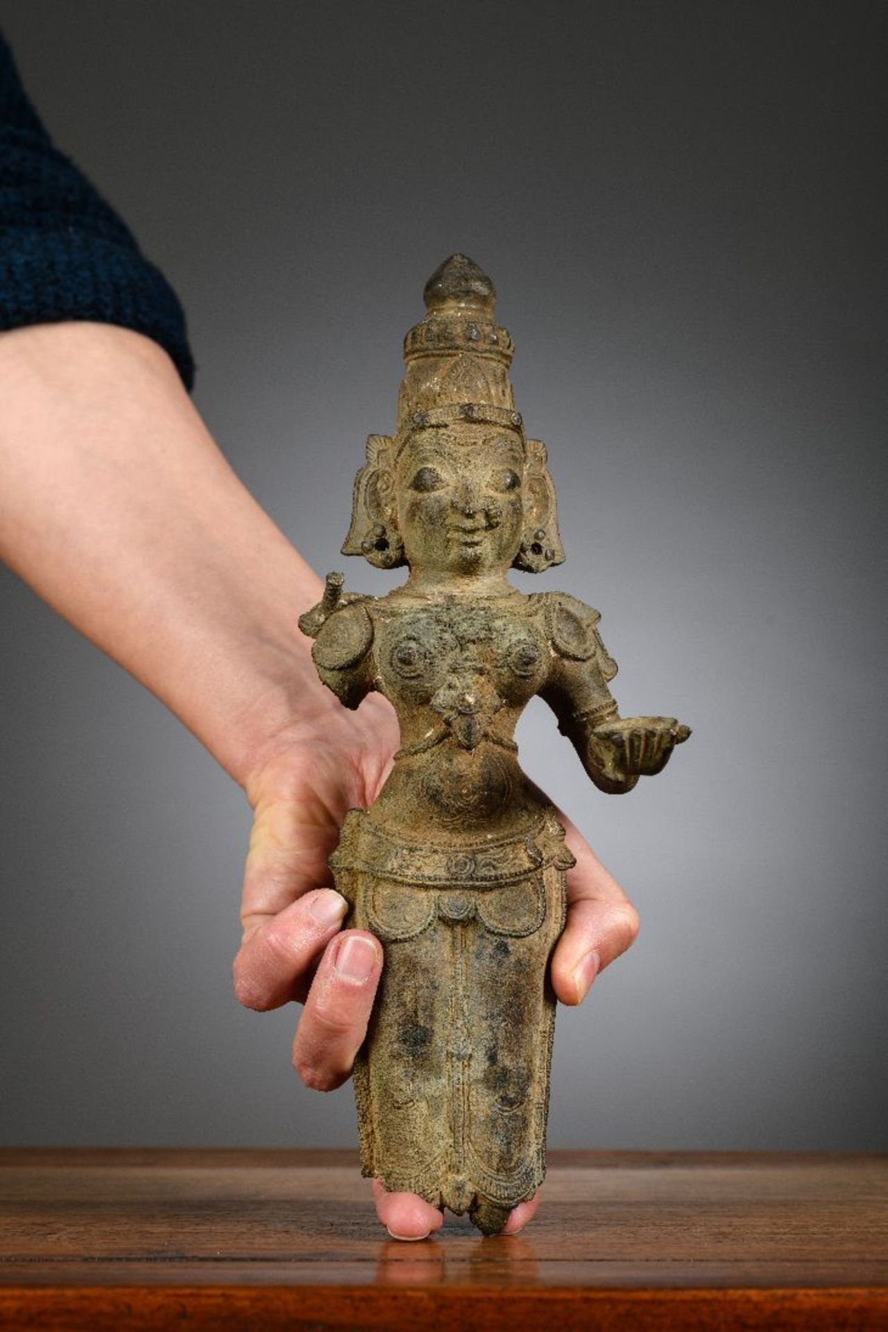Fragment of a bronze statue, India