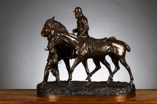 H.R. de Vains: bronze statue 'before the race'