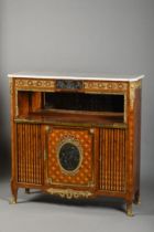 A fine Louis XVI style cupboard with bronze plaques, 19th century