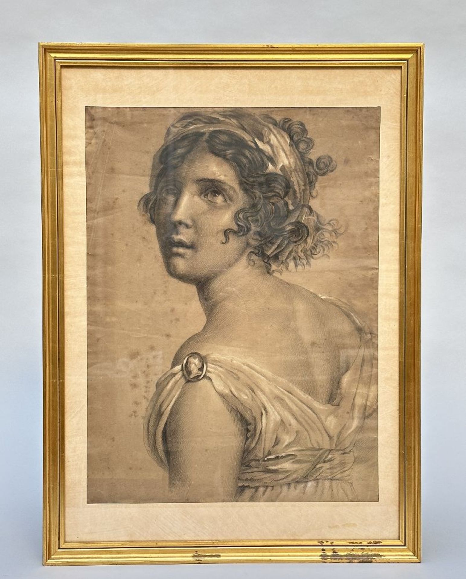 Anonymous (19th century): drawing after a painting by François Gérard 'Corinne' (*) - Image 2 of 7