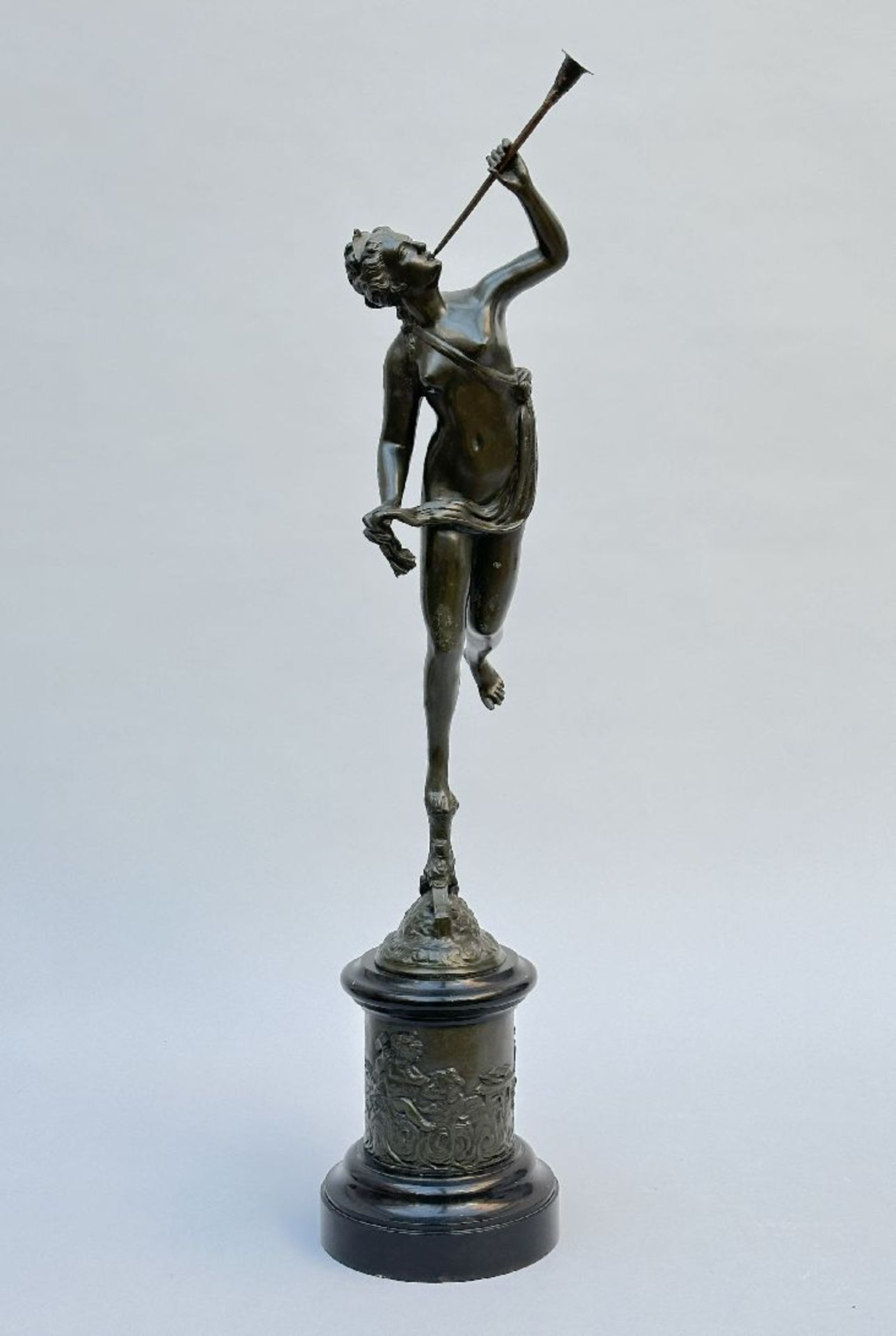A bronze sculpture (after Giambologna) 'musician'