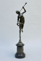 A bronze sculpture (after Giambologna) 'musician'