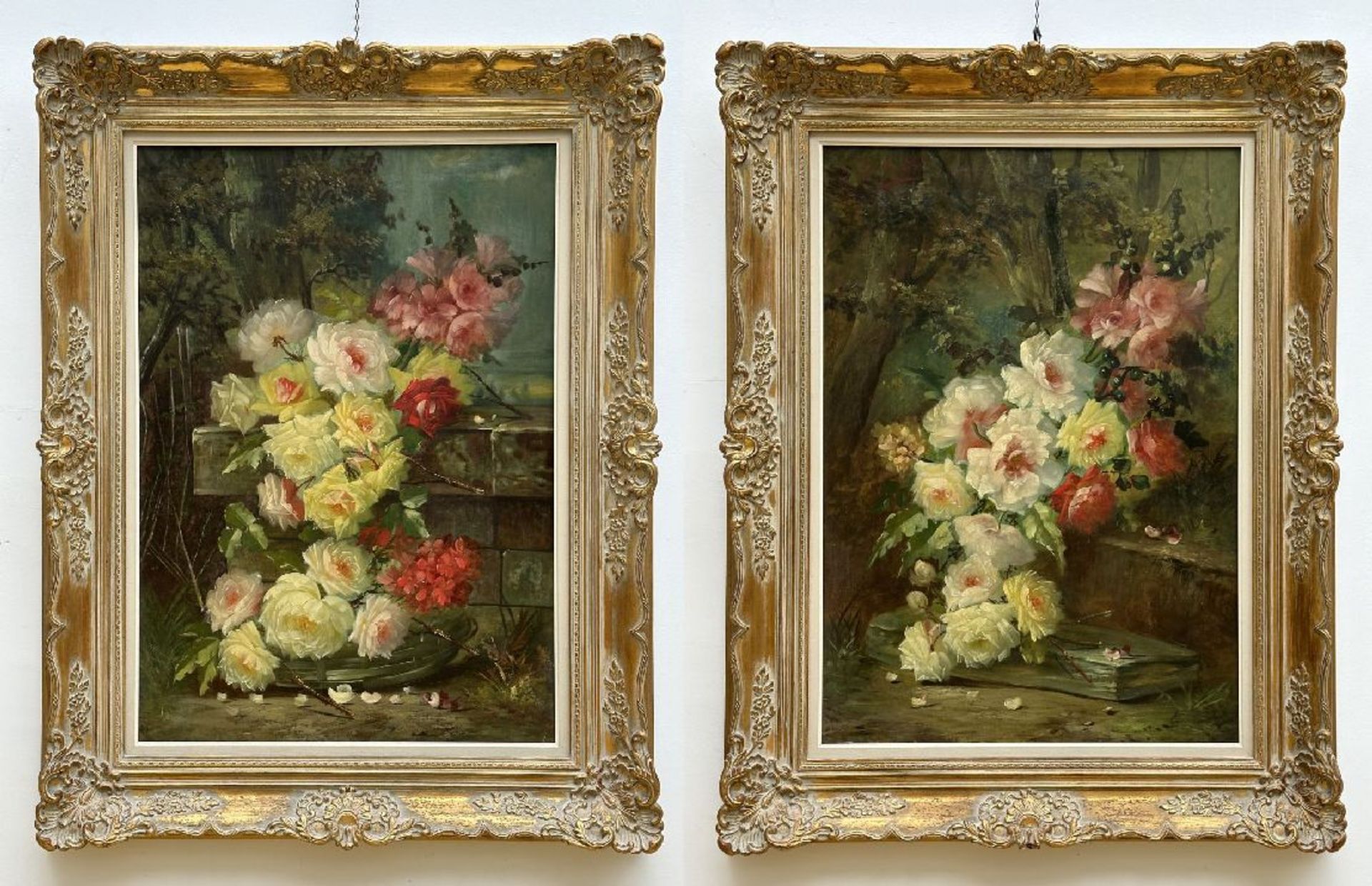 Max Carlier: a pair of paintings (o/c) 'still life with flowers' - Bild 2 aus 8