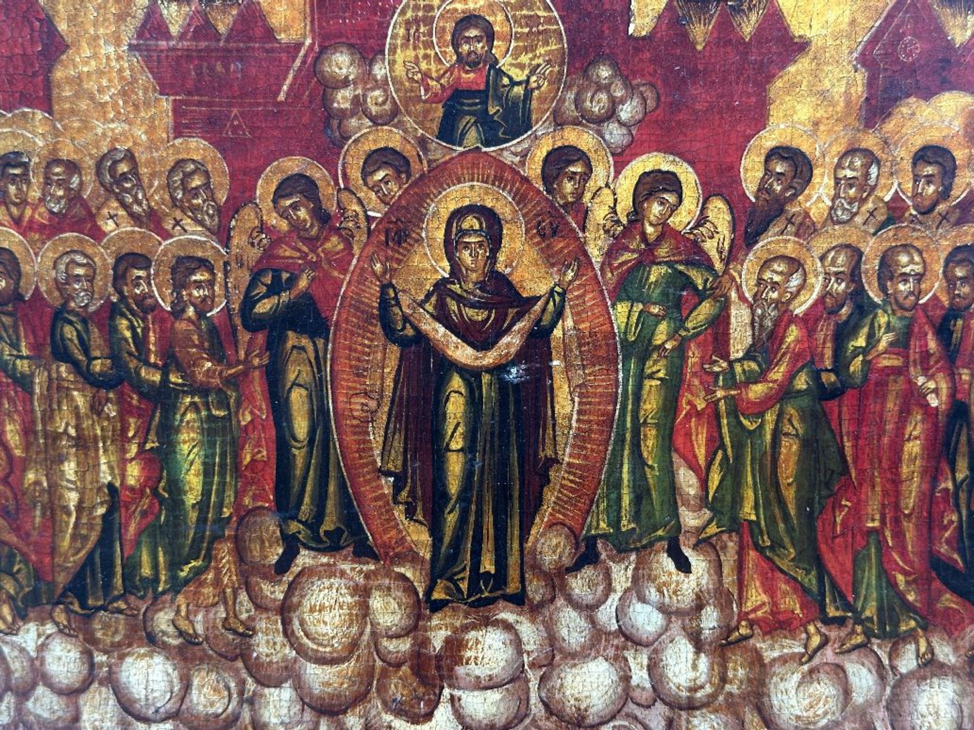 Russisch icon 'the protection of the mother of God' - Image 2 of 5