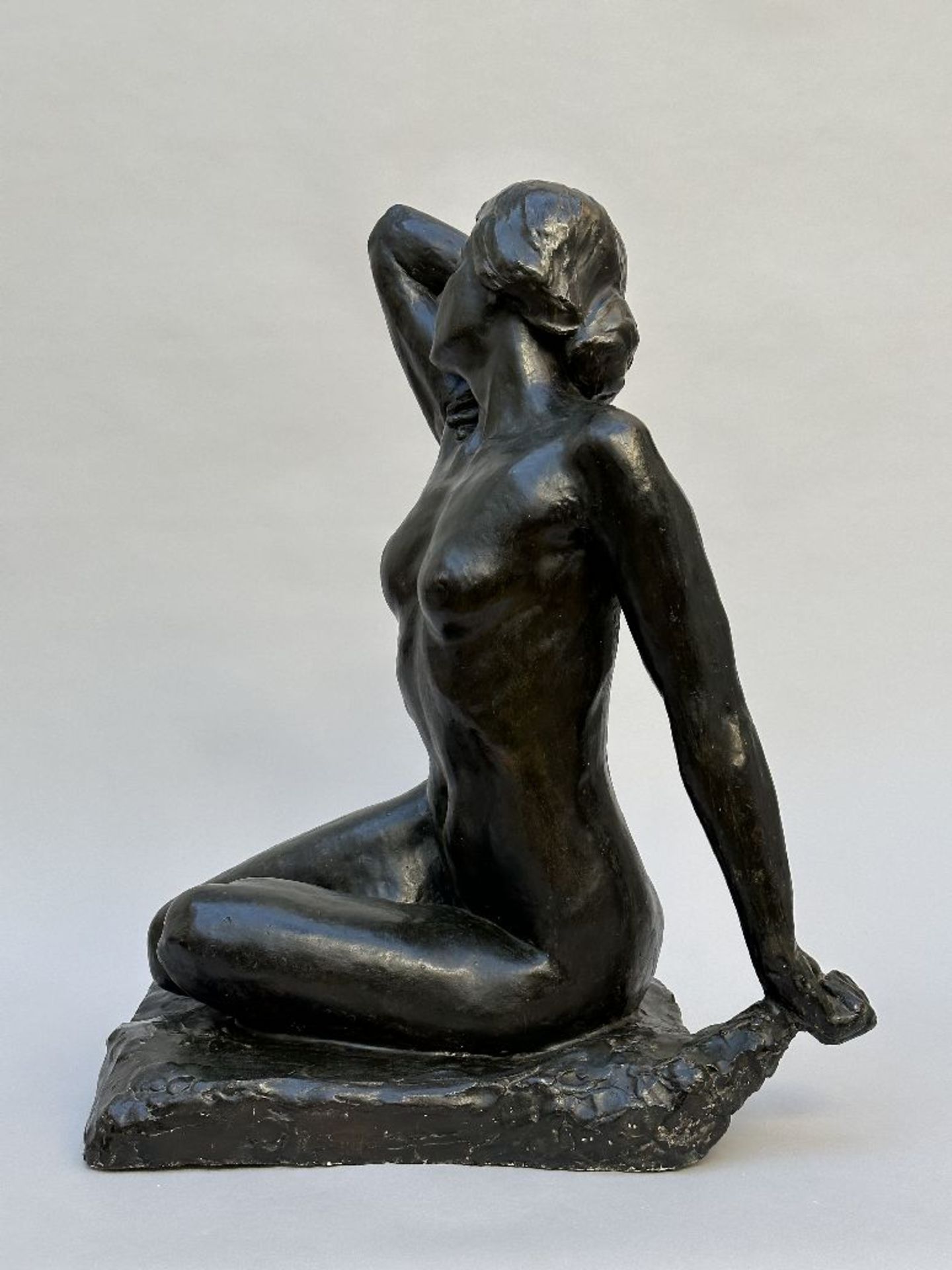 Louis Dubar: 'bathing woman' in patinated plaster - Image 3 of 6