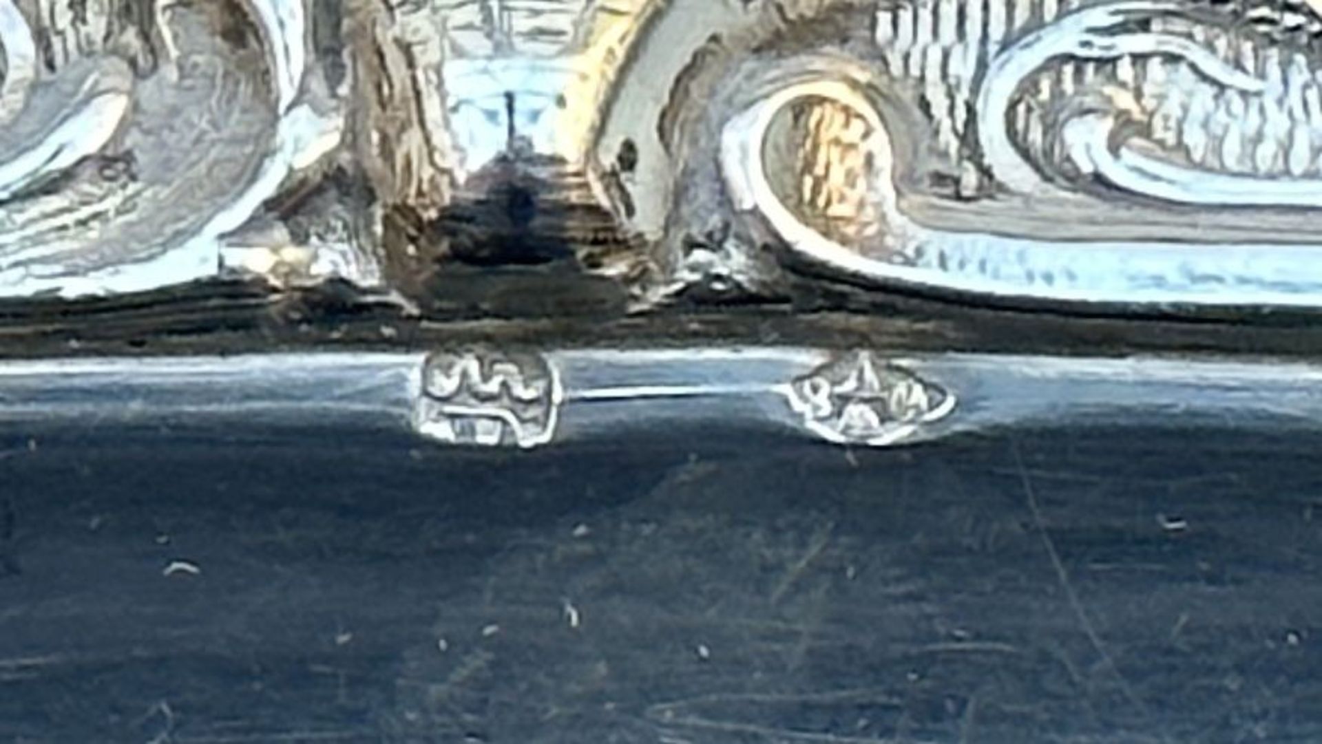 A collection of silver pieces: three dishes, vegetable tureen and sauce boat in Louis XV style - Image 4 of 4
