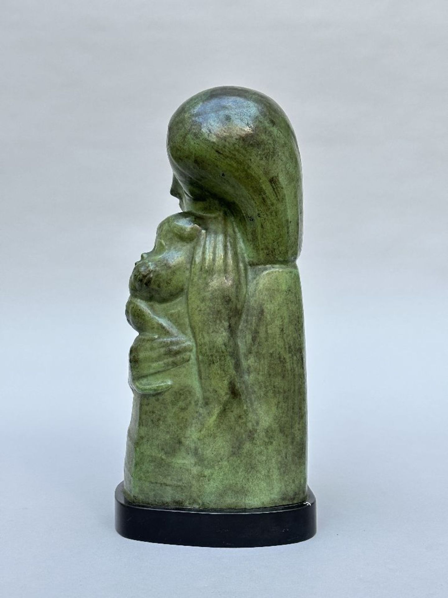 Gustave van den Meersche (1923): bronze statue 'mother and child' - Image 3 of 7