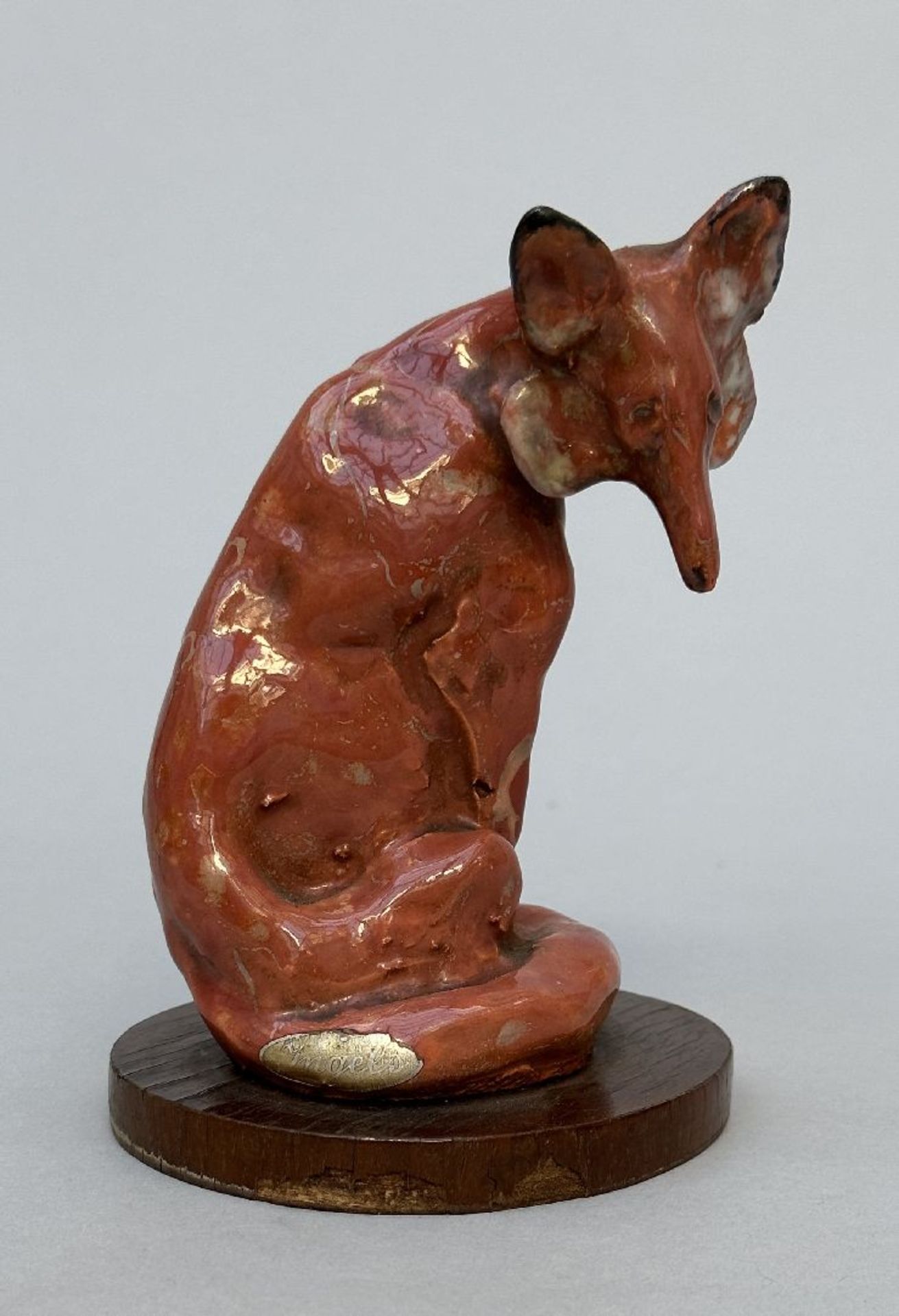Domien Ingels: greyhound in bronze and fox in ceramic - Image 2 of 10