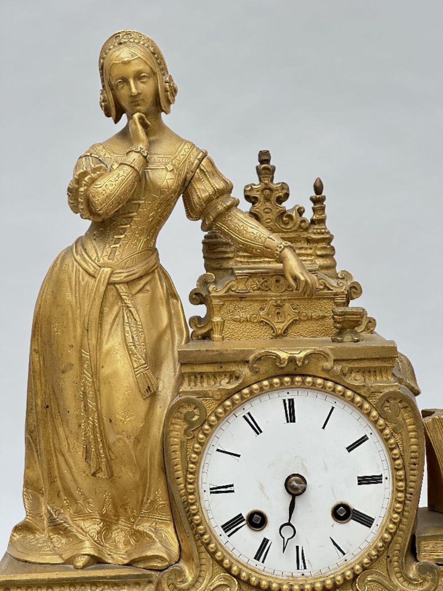 Louis-Philippe clock in gilded bronze 'élégant lady' - Bild 2 aus 6