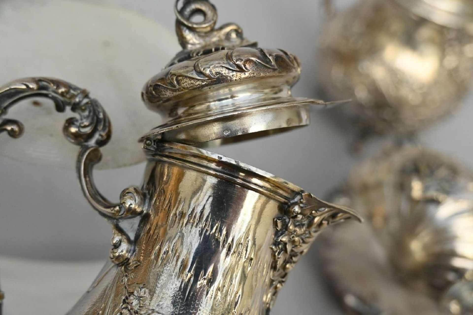 A four-piece Louis XV style silver coffee set (*) - Image 6 of 7