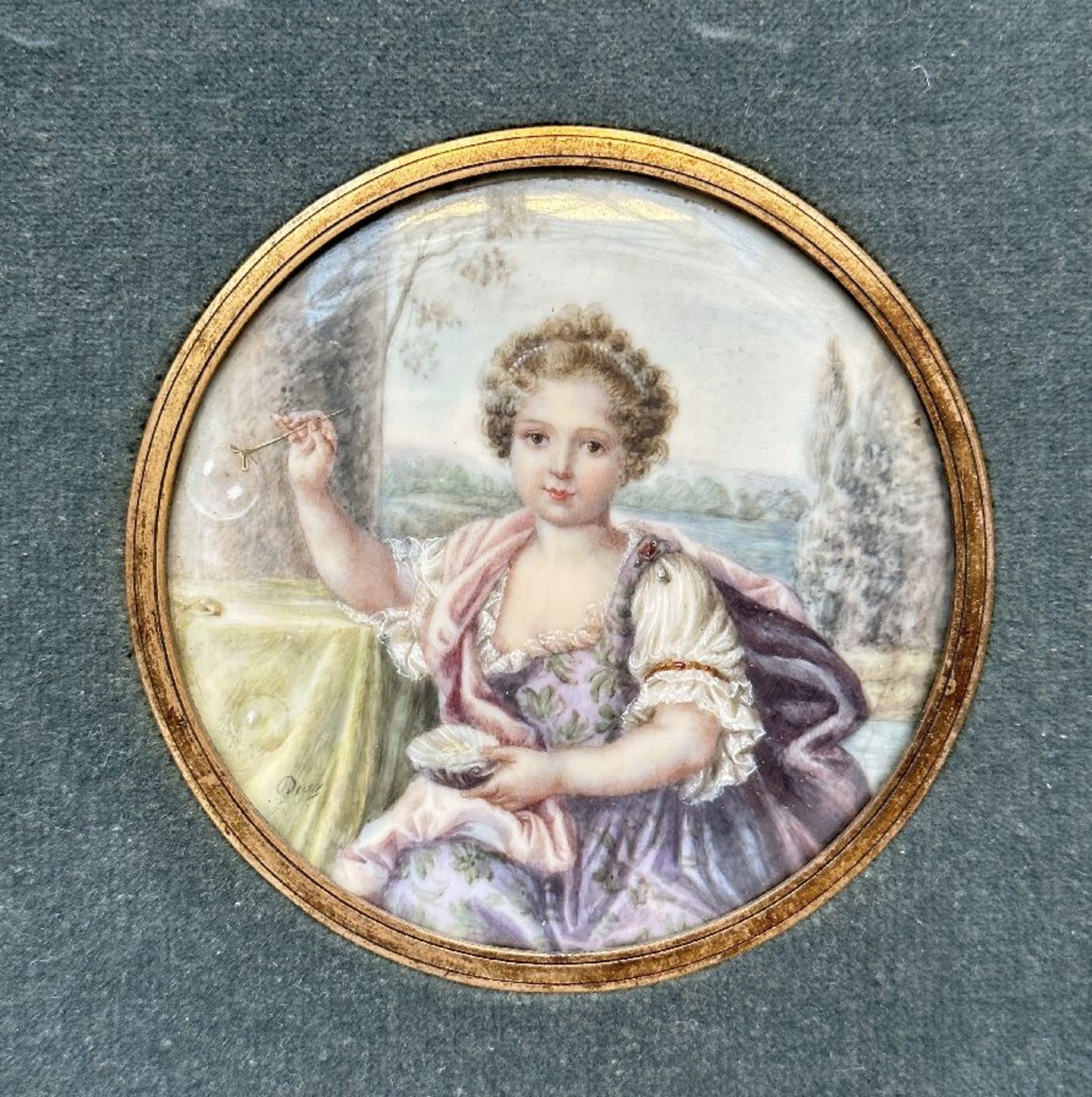 Tomas Diaz Valdes: miniature 'portrait of a child with soap bubble' - Bild 2 aus 4