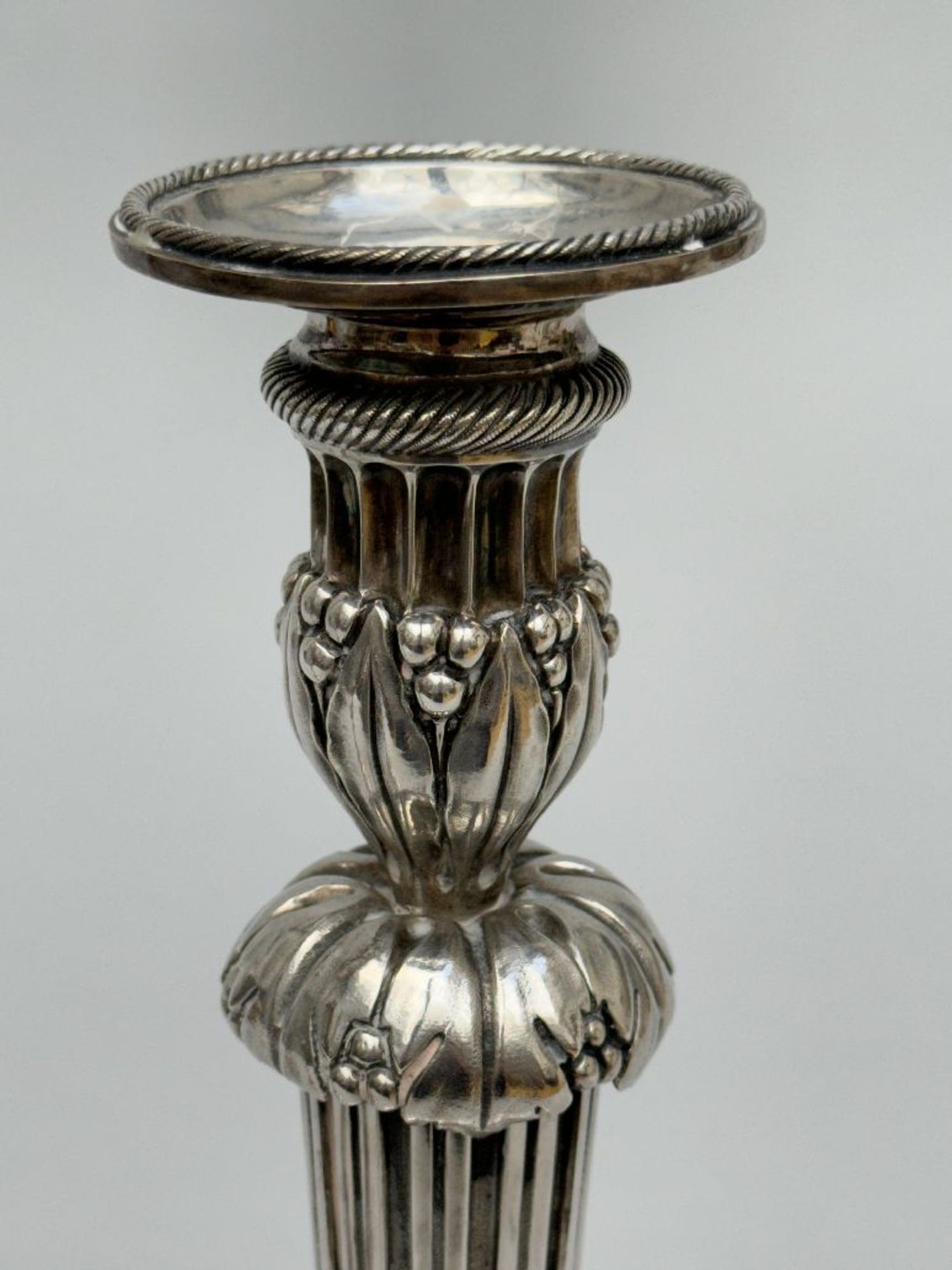 A pair of silver Louis XVI candlesticks by Joannes Baptiste, Ghent 1781 - Image 8 of 8