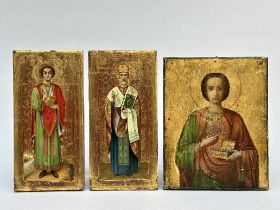 Collection: three Russian icons 'Saints'