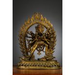 Large bronze Nepalese statue 'Chakrasamvara', 18th - 19th century