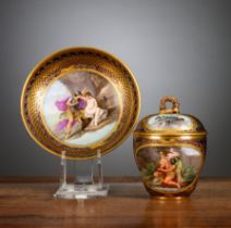A rare cup and saucer in Meissen porcelain 'mythological scene', 18th century