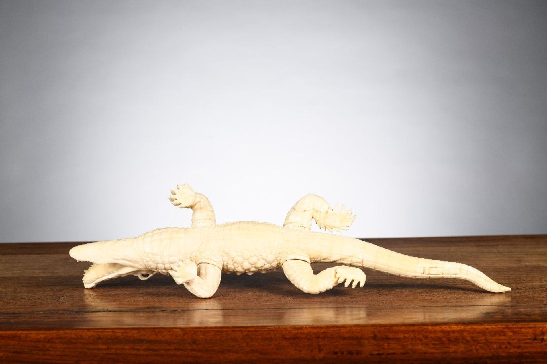 A Japanese okimono 'crocodile', Meiji period - Image 3 of 9