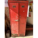 Red metal cabinet