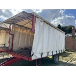 Single axle veg trailer approx. 17.5 ft x 8ft with curtain sides