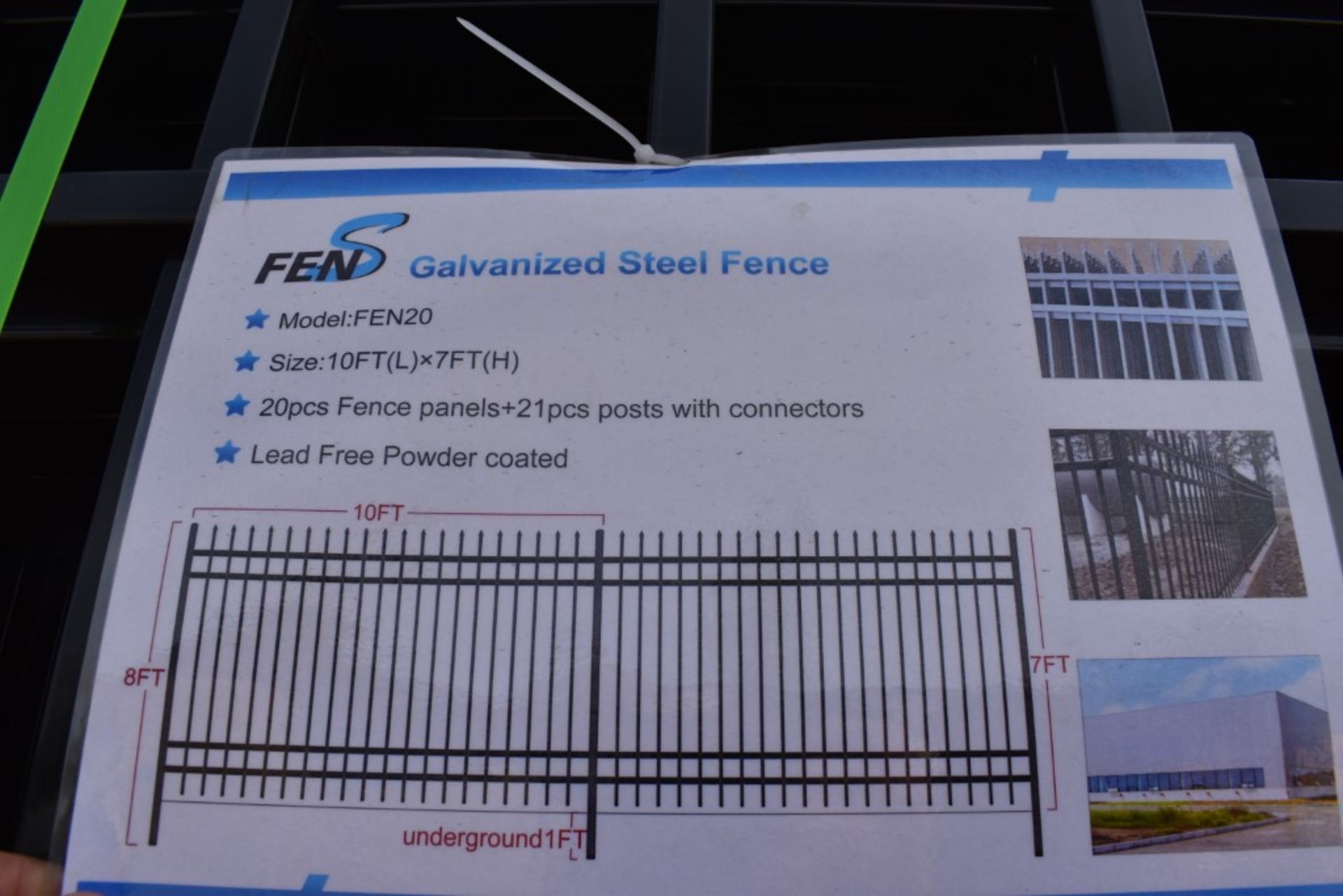 Fens 10' x 8' 20 Piece Fence Panel Set - Image 2 of 2