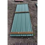 25 Pieces of 10' Sections of Green Corrugated Metal Paneling SOLD TIMES THE LINEAR FOOT