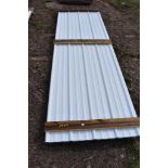 22 Pieces of 10' Sections of White Corrugated Metal Paneling SOLD TIMES THE LINEAR FOOT