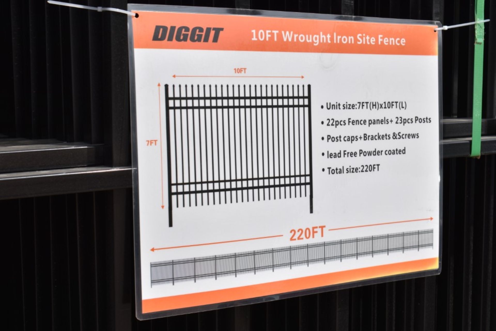 Diggit 10' x 7' 22 Piece Fence Panel Set - Image 2 of 2