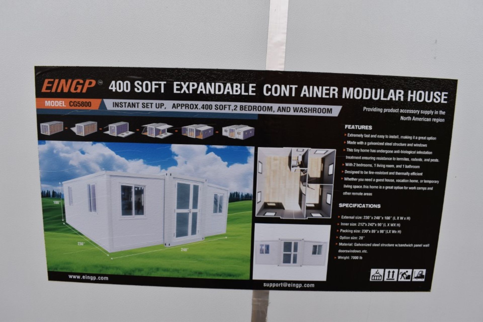 Eingp 400 SQFT Expangle Container Modular House New - Image 2 of 5