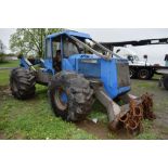 Timberjack 380B Log Skidder Hours Unknown, Runs and Operates, Gearmatic Cable Winch, 84" Blade, Tire