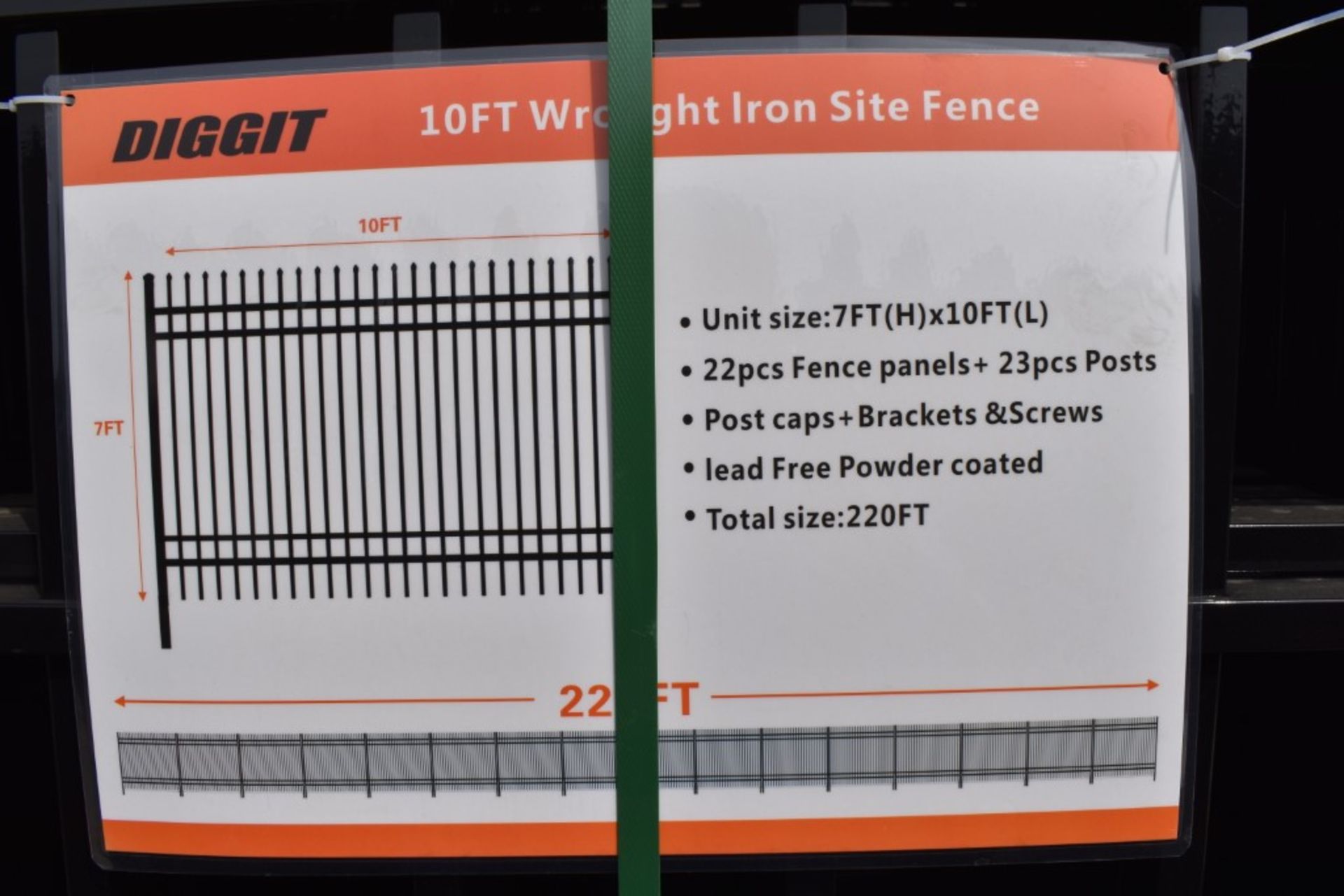 Diggit 10' x 7' 22 Piece Fence Panel Set - Image 2 of 2