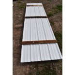 21 Pieces of 12' Sections of White Corrugated Metal Paneling SOLD TIMES THE LINEAR FOOT