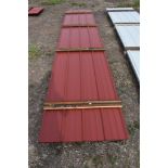 28 Pieces of 16' Sections of Red Corrugated Metal Paneling SOLD TIMES THE LINEAR FOOT