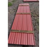 28 Pieces of 12' Sections of Red Corrugated Metal Paneling SOLD TIMES THE LINEAR FOOT