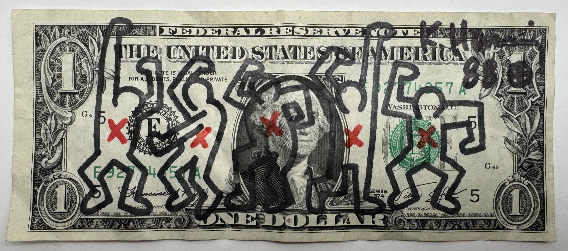 Keith HARING (1958-1990), Attribué à  ONE DOLLAR, 1988 
