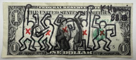 Keith HARING (1958-1990), Attribué à ONE DOLLAR, 1988