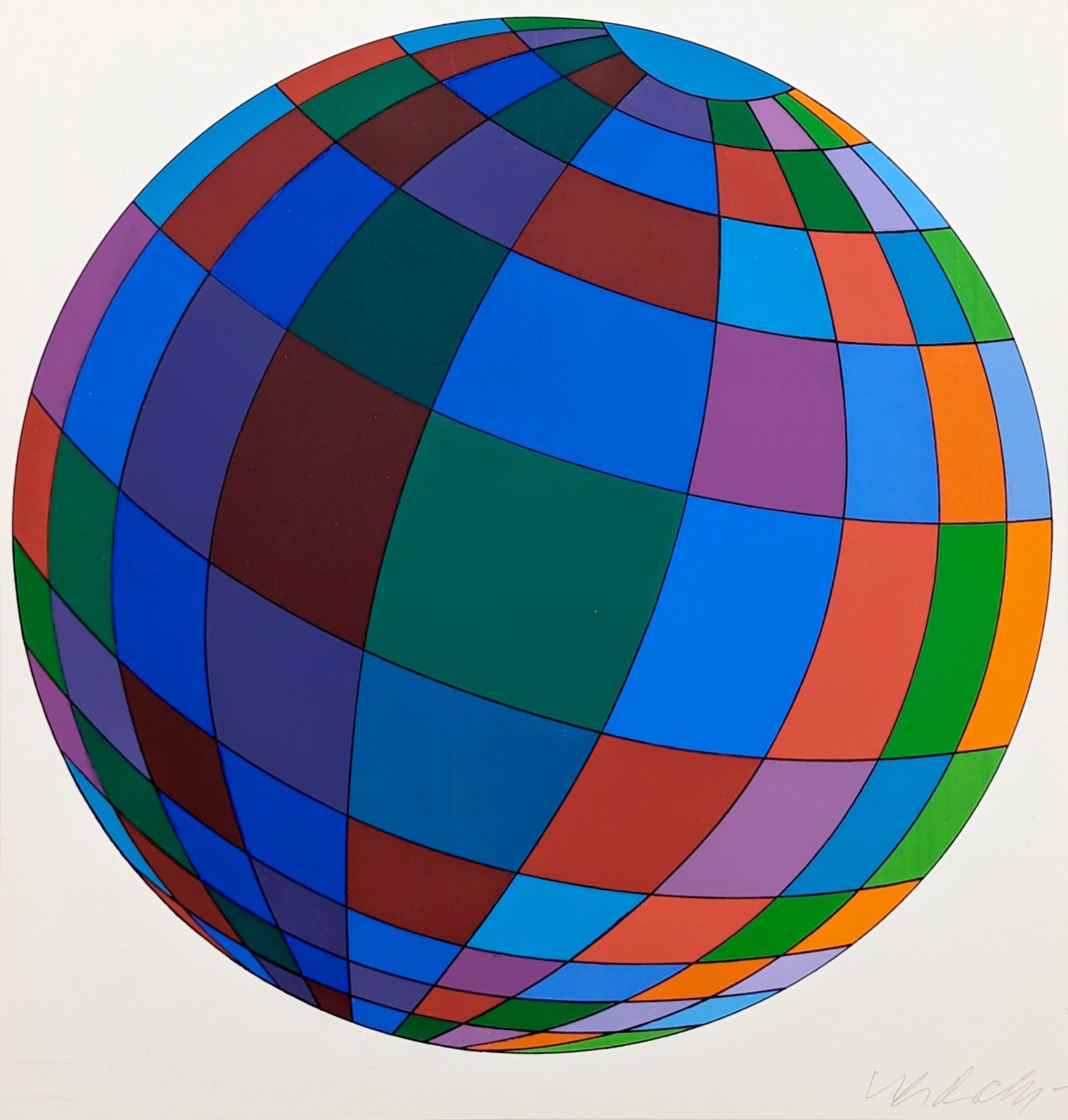 Victor VASARELY (1904-1997) Globe Folklore Planet, 1973