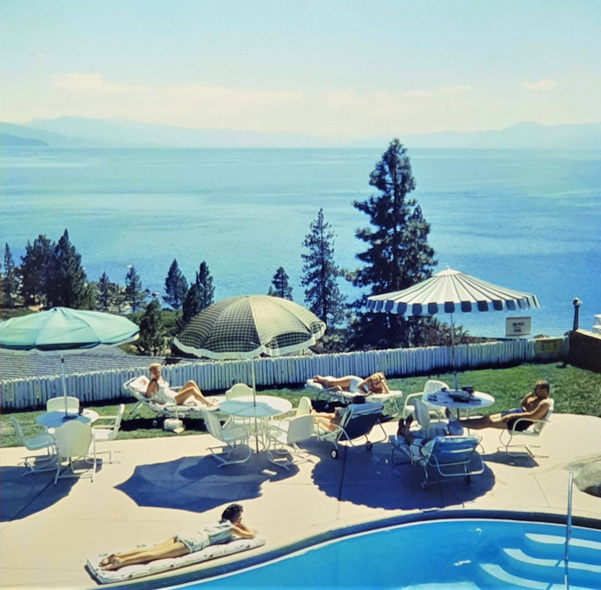 Slim AARONS (1916-2006) Relaxing at lake tahoe