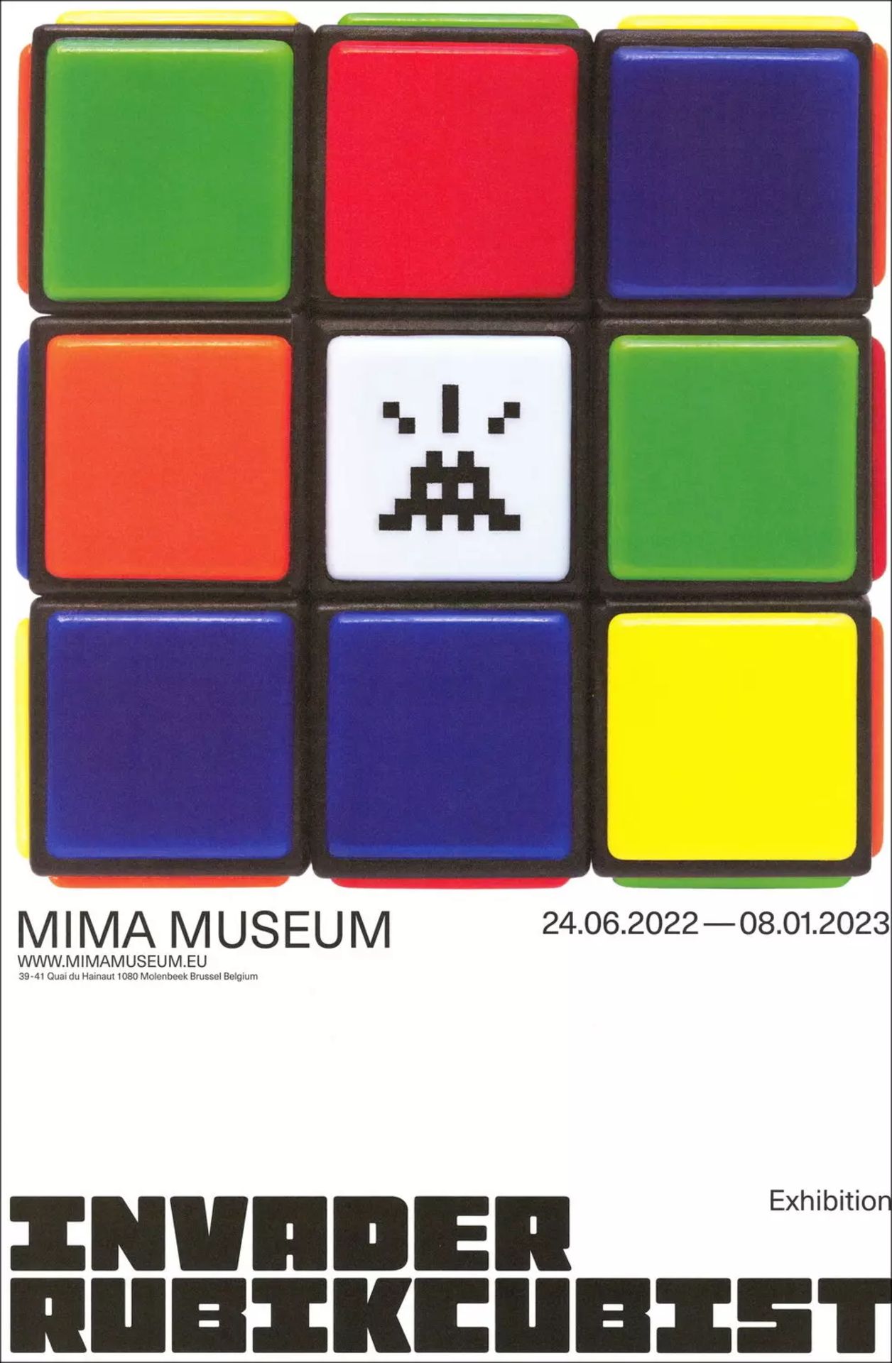 INVADER (Né en 1969)  Affiche de l'Exposition INVADER -RUBIKCUBIST 