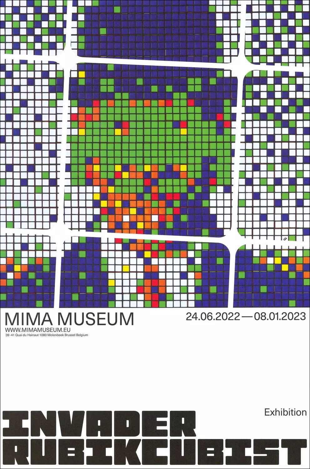 INVADER (Né en 1969) Affiche de l'Exposition INVADER -RUBIKCUBIST