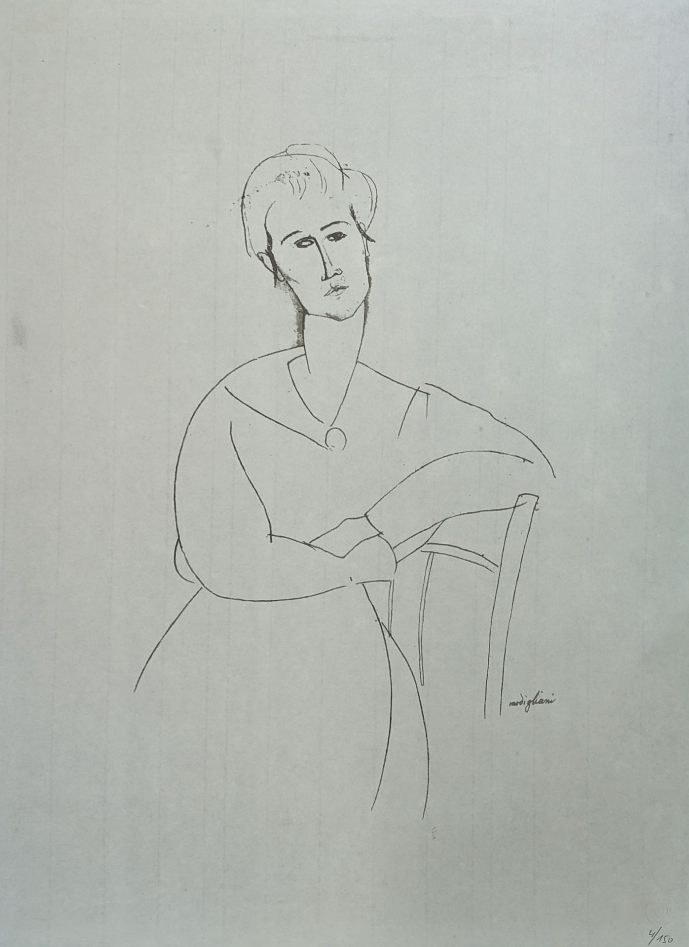 Amadéo MODIGLIANI (1884-1920), D’après Portrait féminin (modèle de 1916) - Bild 2 aus 10